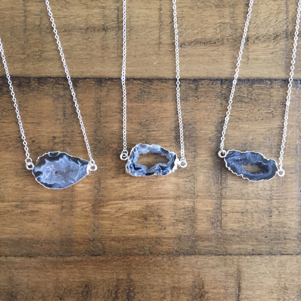 ❗️LAST❗️Silver Druzy Geode Crystal Necklace - Picture 6 of 8